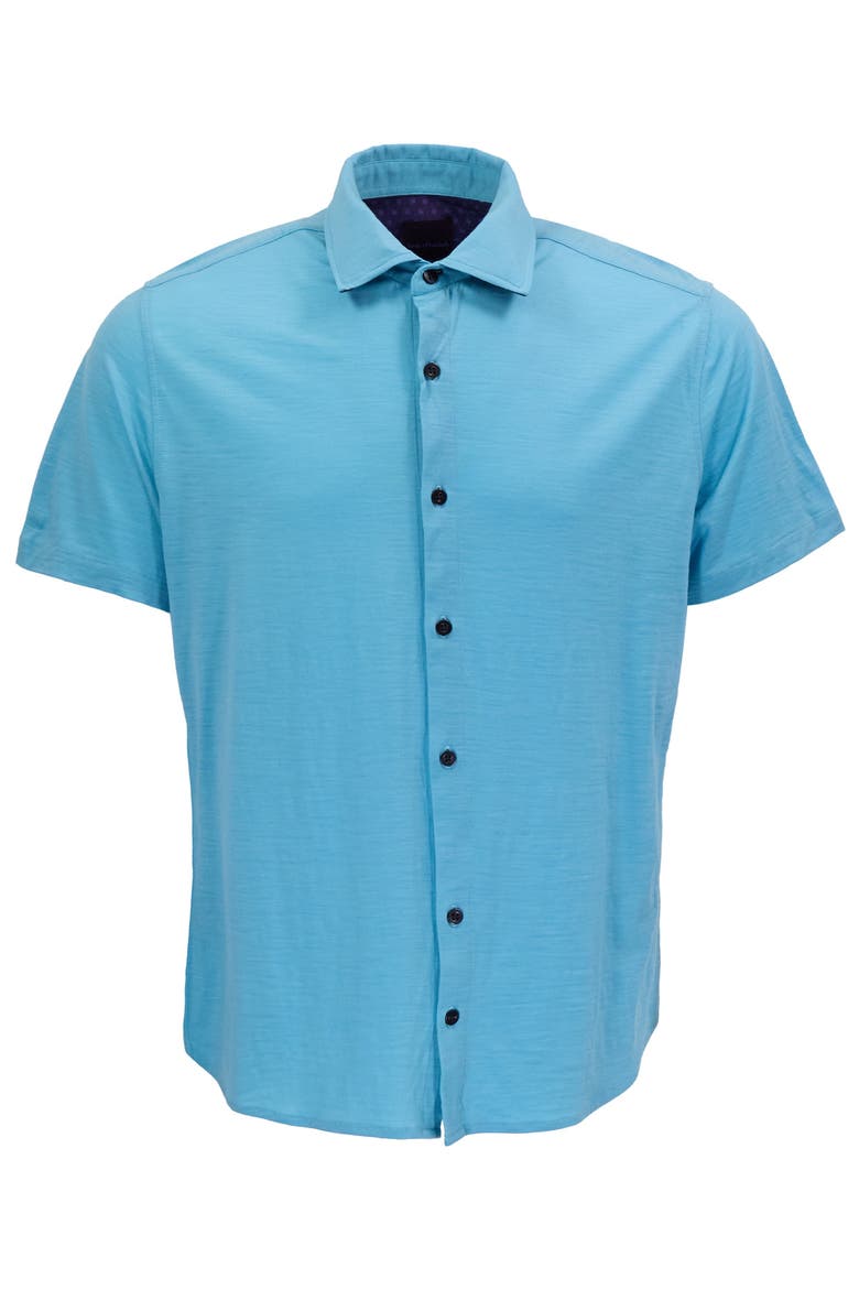 Solid Mens Short Sleeve Shirt, Alternate, color, Teal