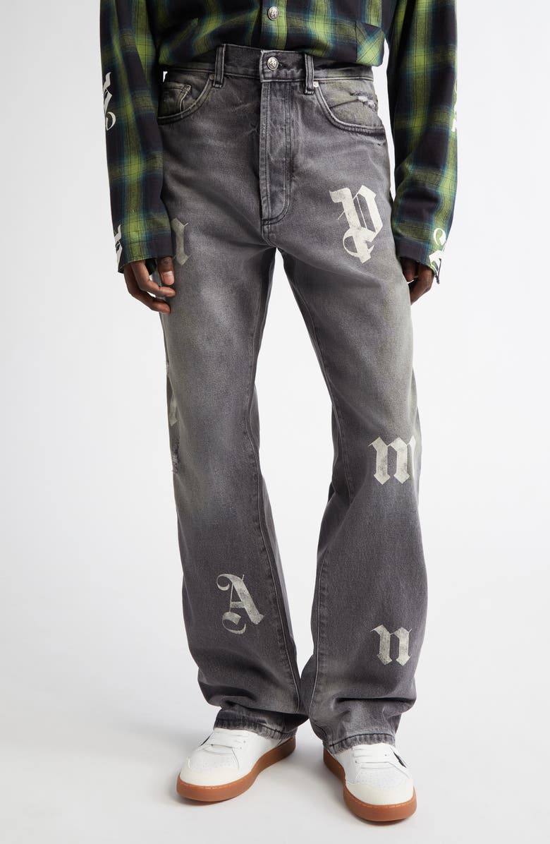 Palm Angels Logo Baggy Jeans, Main, color,