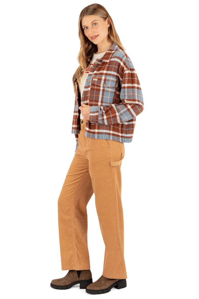 Roam Boxy Flannel Button-Up Shirt, Alternate, color, SAILING