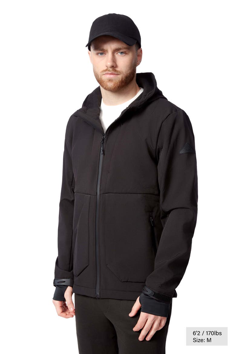 Tofino - Men's Fleece Lined Softshell Windbreaker, Alternate, color, BLACK
