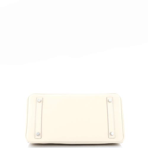 Pre-owned Hermes Hermes Birkin Handbag Light Epsom With Palladium Hardware 30 In White