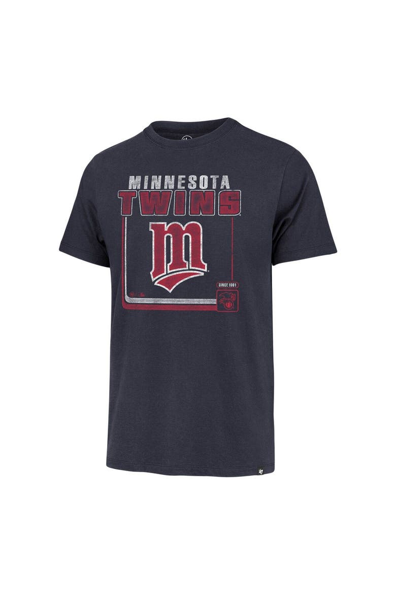 Men's '47  Navy Minnesota Twins Cooperstown Collection Borderline Franklin T-Shirt, Alternate, color, Navy