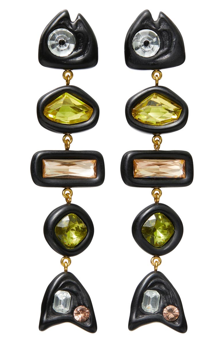 Tory Burch Fish Crystal Earrings, Main, color, 