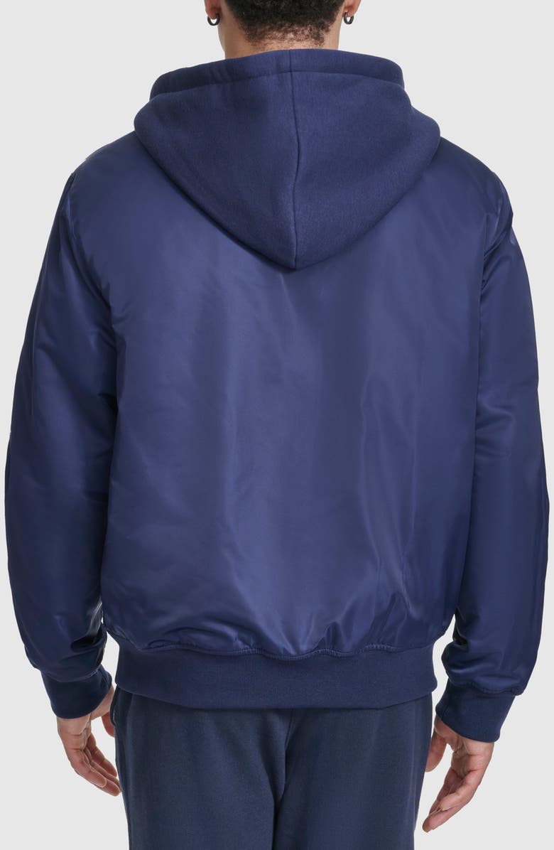 Champion Water Resistant Hooded Bomber Jacket, Alternate, color, Peacoat