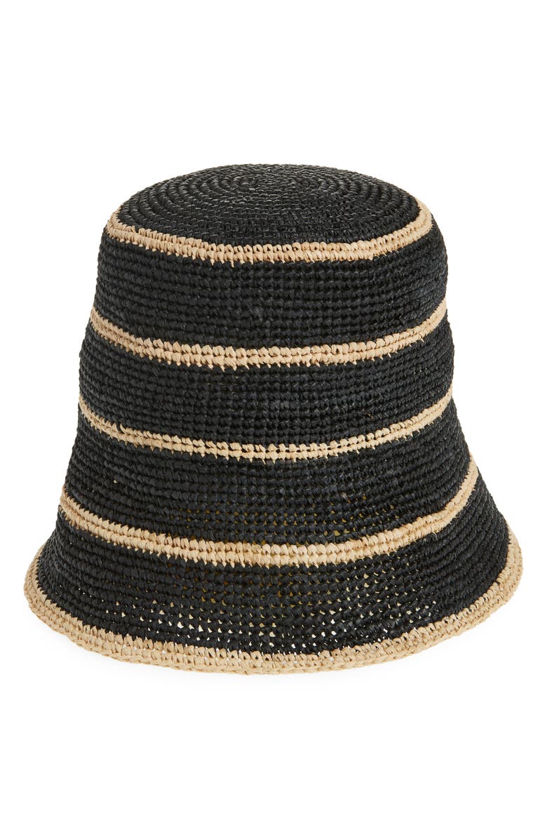 rag & bone Jade Packable Raffia Straw Bucket Hat, Main, color,