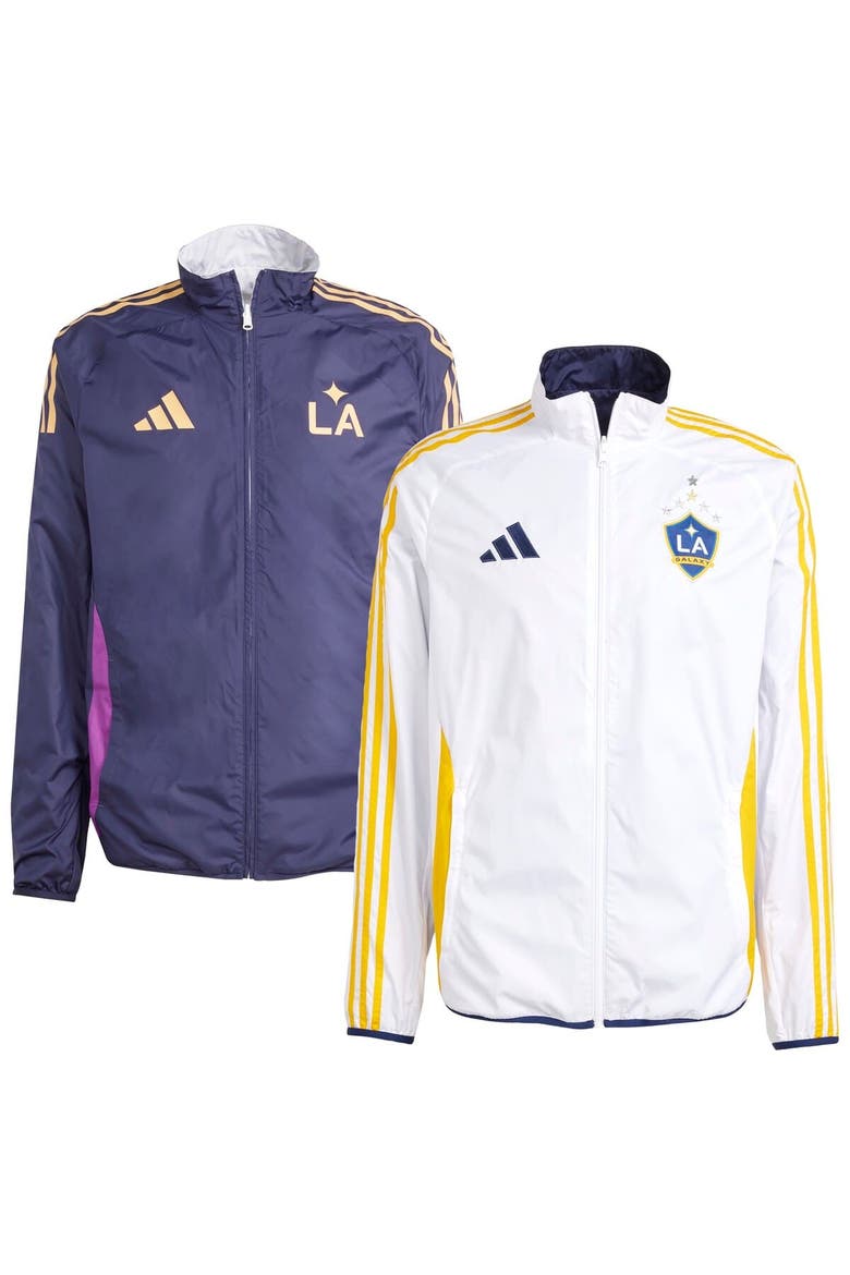 Men's adidas White/Navy LA Galaxy 2025 Anthem Reversible Full-Zip Jacket, Main, color, White