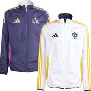 adidas Men's adidas White/Navy LA Galaxy 2025 Anthem Reversible Full-Zip Jacket