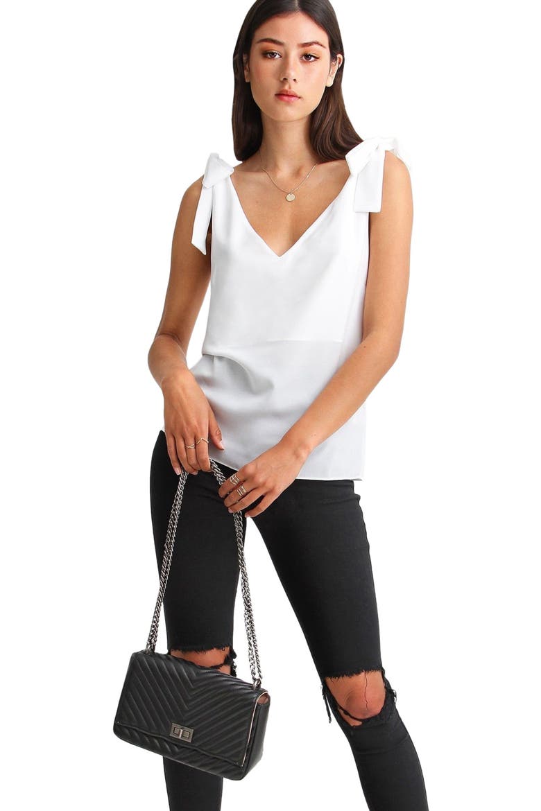 Feel For You V-Neck Top, Alternate, color, White