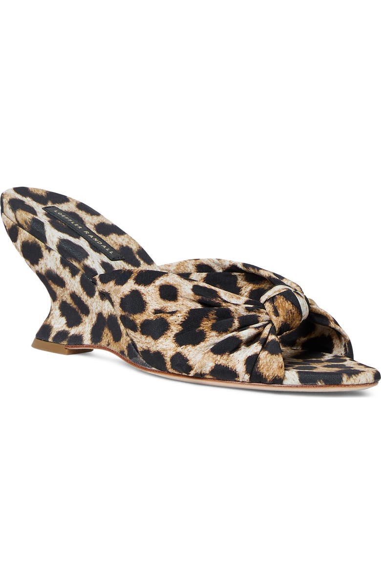 Loeffler Randall Marsy Angled Wedge Sandal, Main, color, Leopard