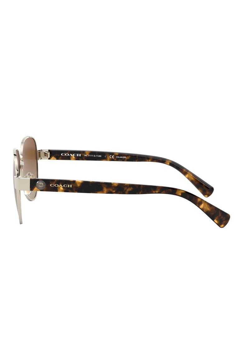 57mm Gradient Aviator Sunglasses, Alternate, color, SHINY GOLD/ BROWN