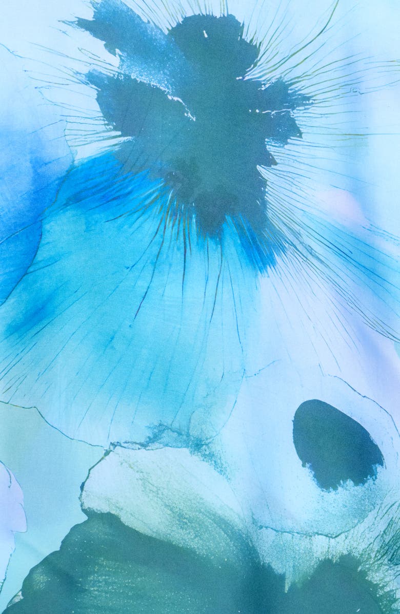 BCBG Ink Bloom Square Scarf, Alternate, color, Blue