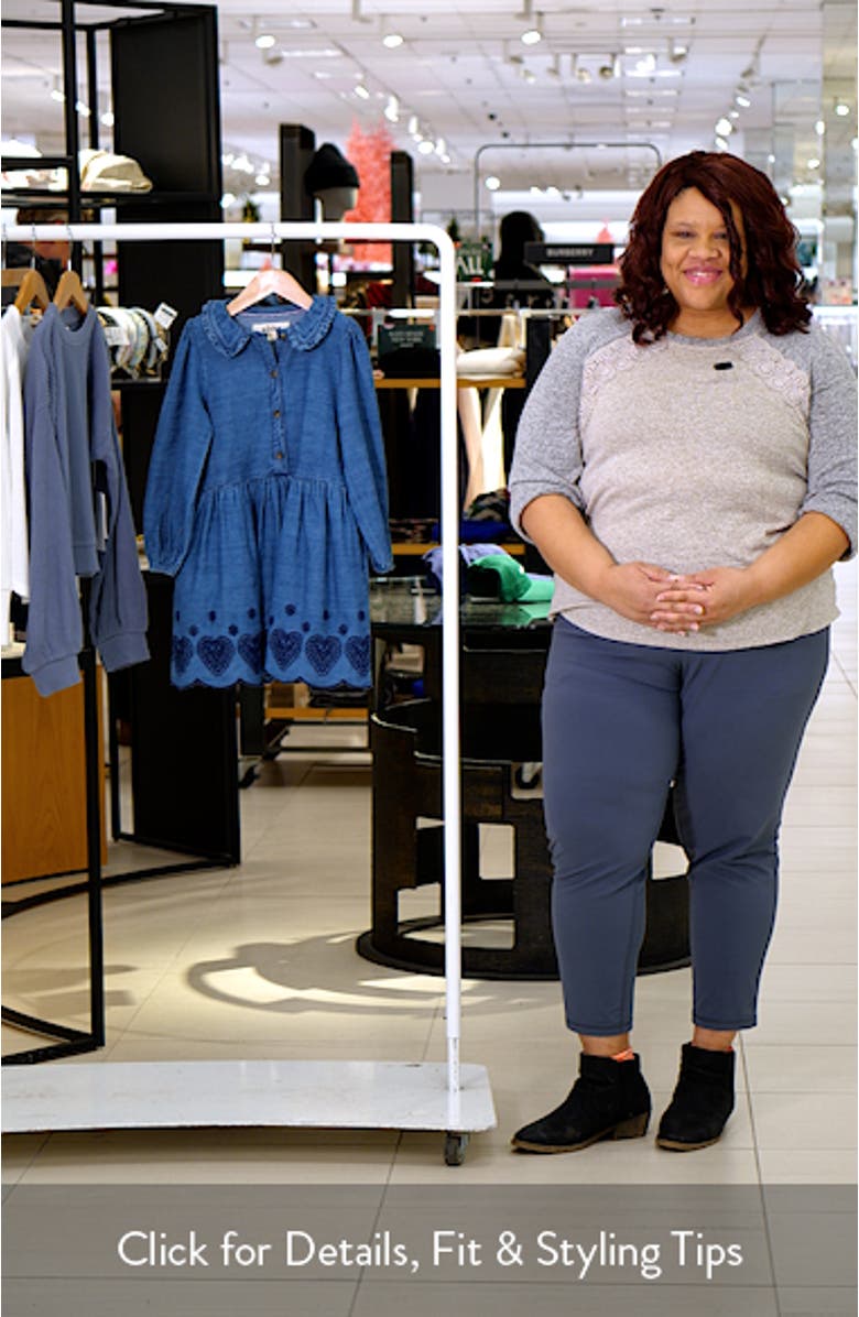 Kids
 Embroidered Long Sleeve Denim Dress, sales video thumbnail