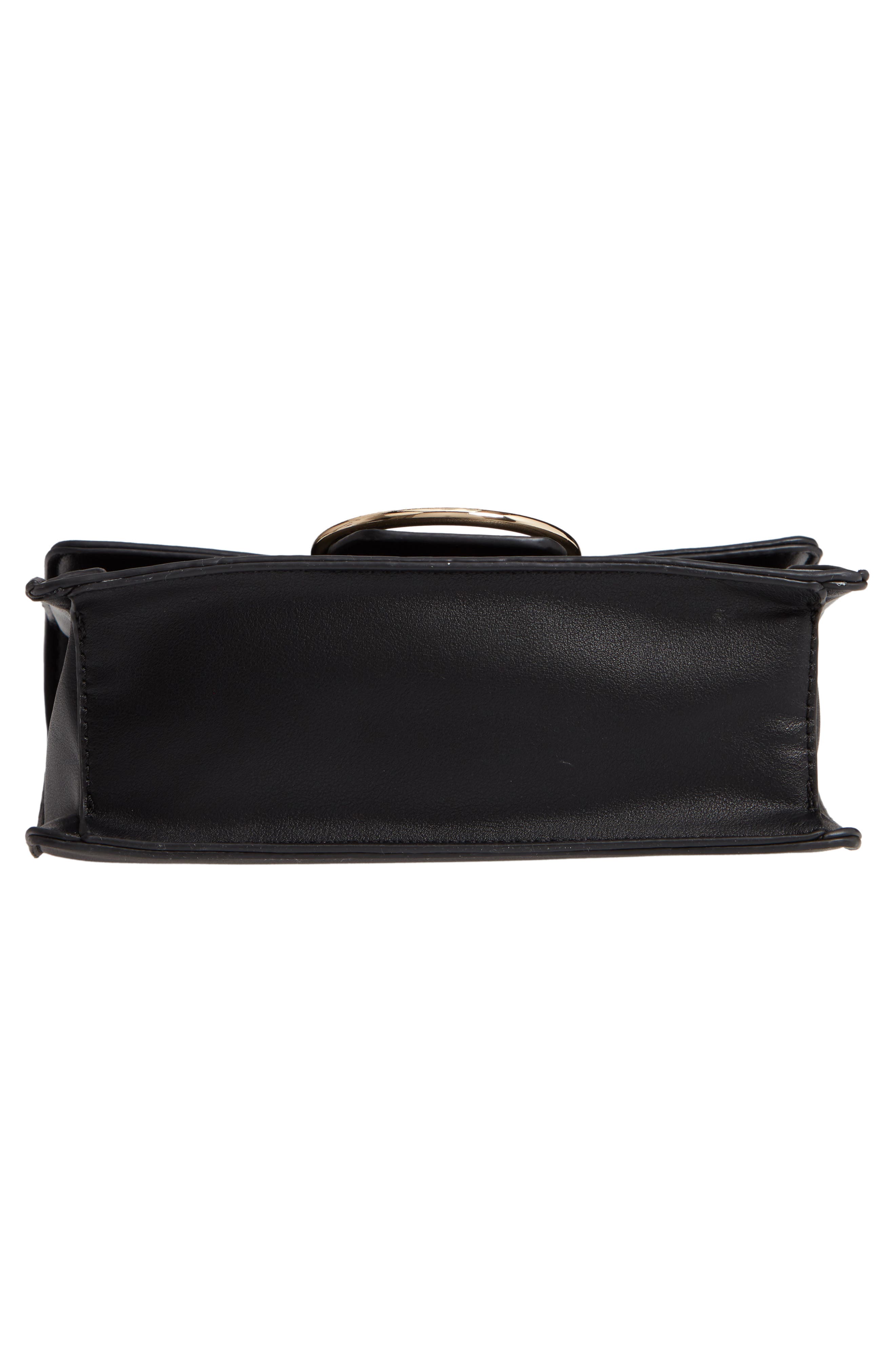 Metal Ring Faux Leather Crossbody Bag, Alternate, color, BLACK