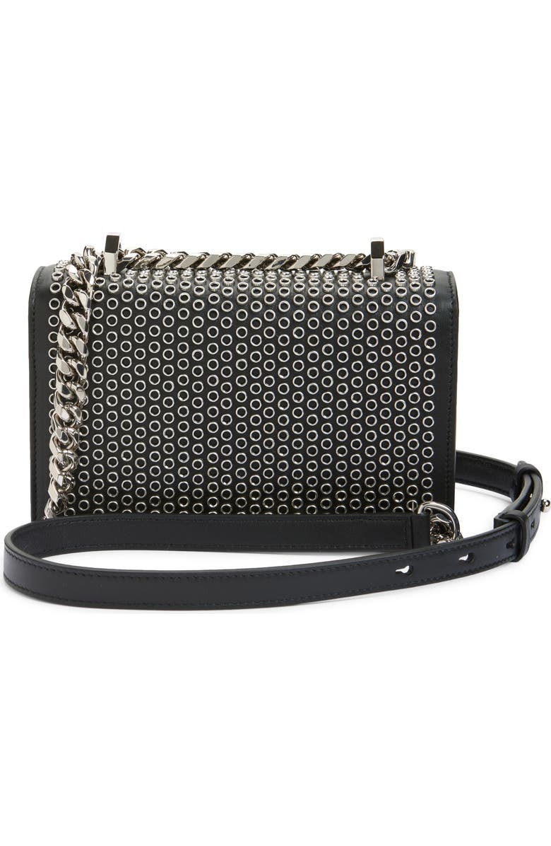 McQueen Mini Jewel Satchel, Alternate, color, Black/ Silver