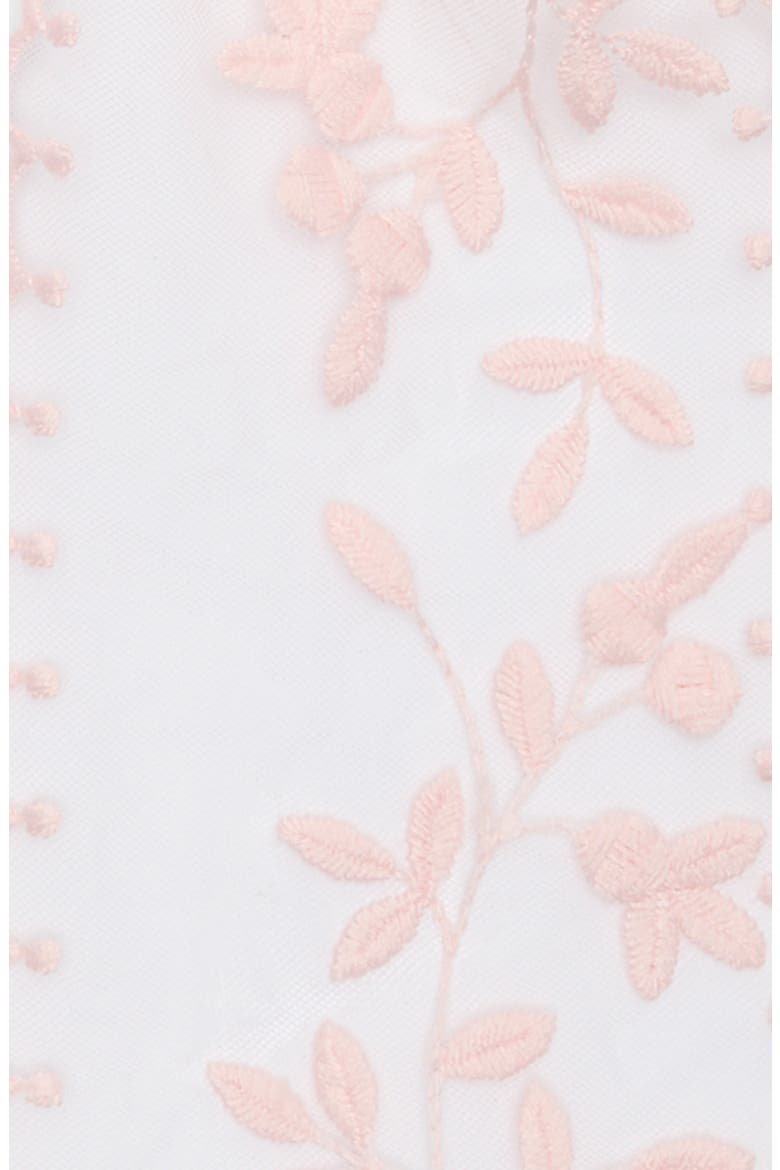 Leaf Embroidered Lace Bow Barrette, Alternate, color, BLUSH