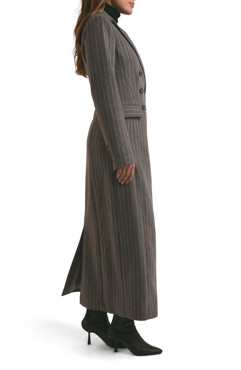 Favorite Daughter The Simon Pinstripe Double Breasted Longline Coat, Alternate, color, 
