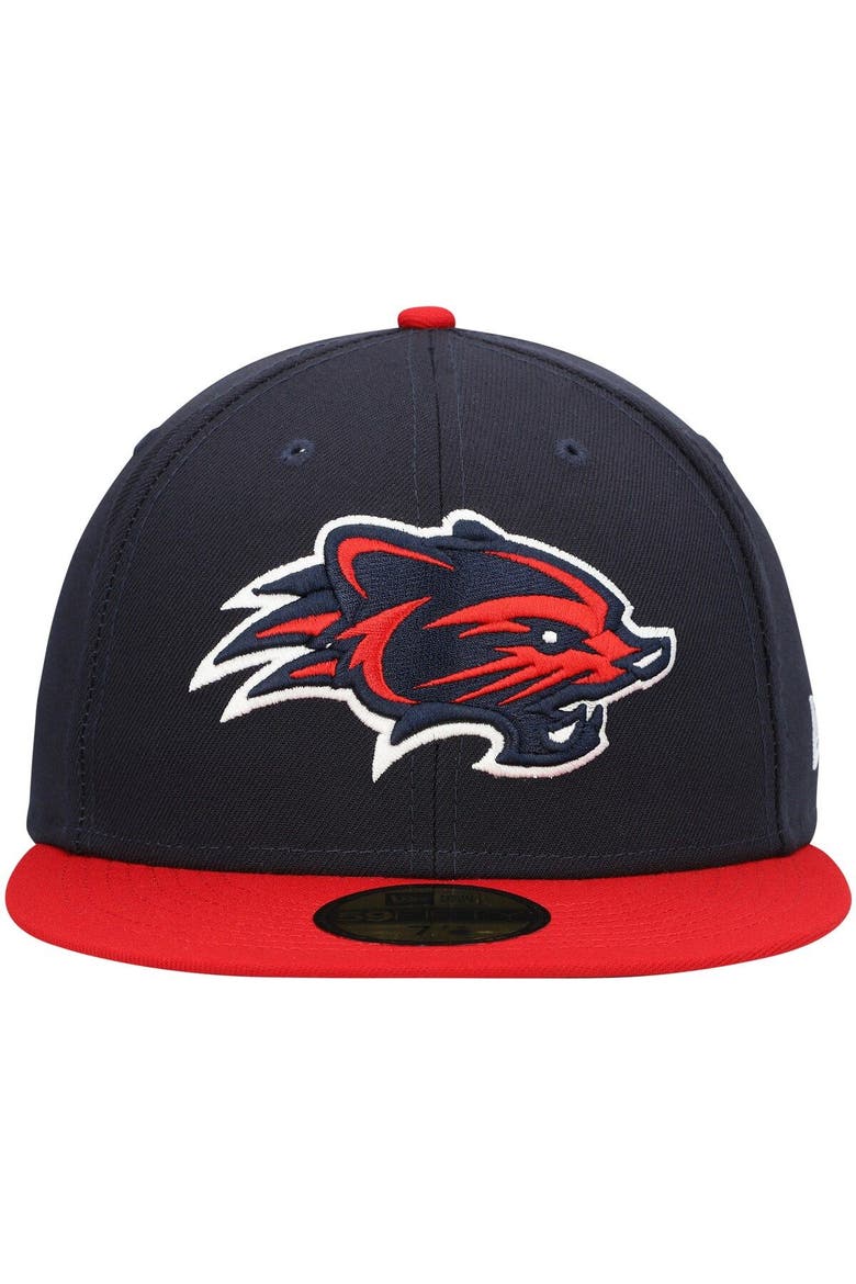 Men's New Era Navy New Hampshire Fisher Cats Authentic Collection Road 59FIFTY Fitted Hat, Alternate, color, Navy
