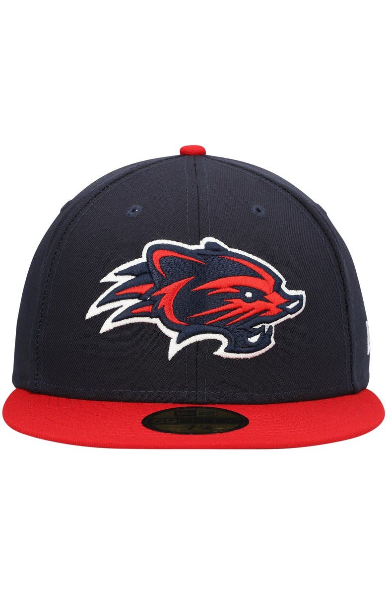 New Era Men's New Era Navy New Hampshire Fisher Cats Authentic Collection Road 59FIFTY Fitted Hat, Alternate, color,
