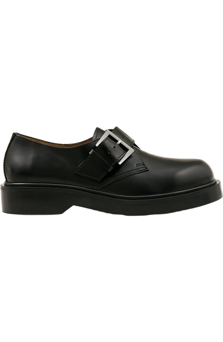 SANDRO Glazed leather derbies, Main, color, Black