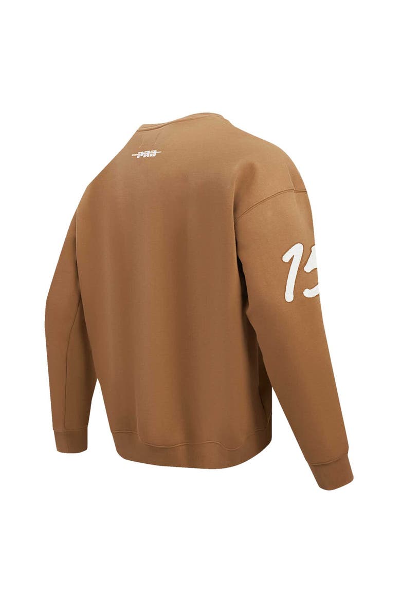 Men's Pro Standard Patrick Mahomes Brown Kansas City Chiefs Pullover Crewneck Sweatshirt, Alternate, color, Brown
