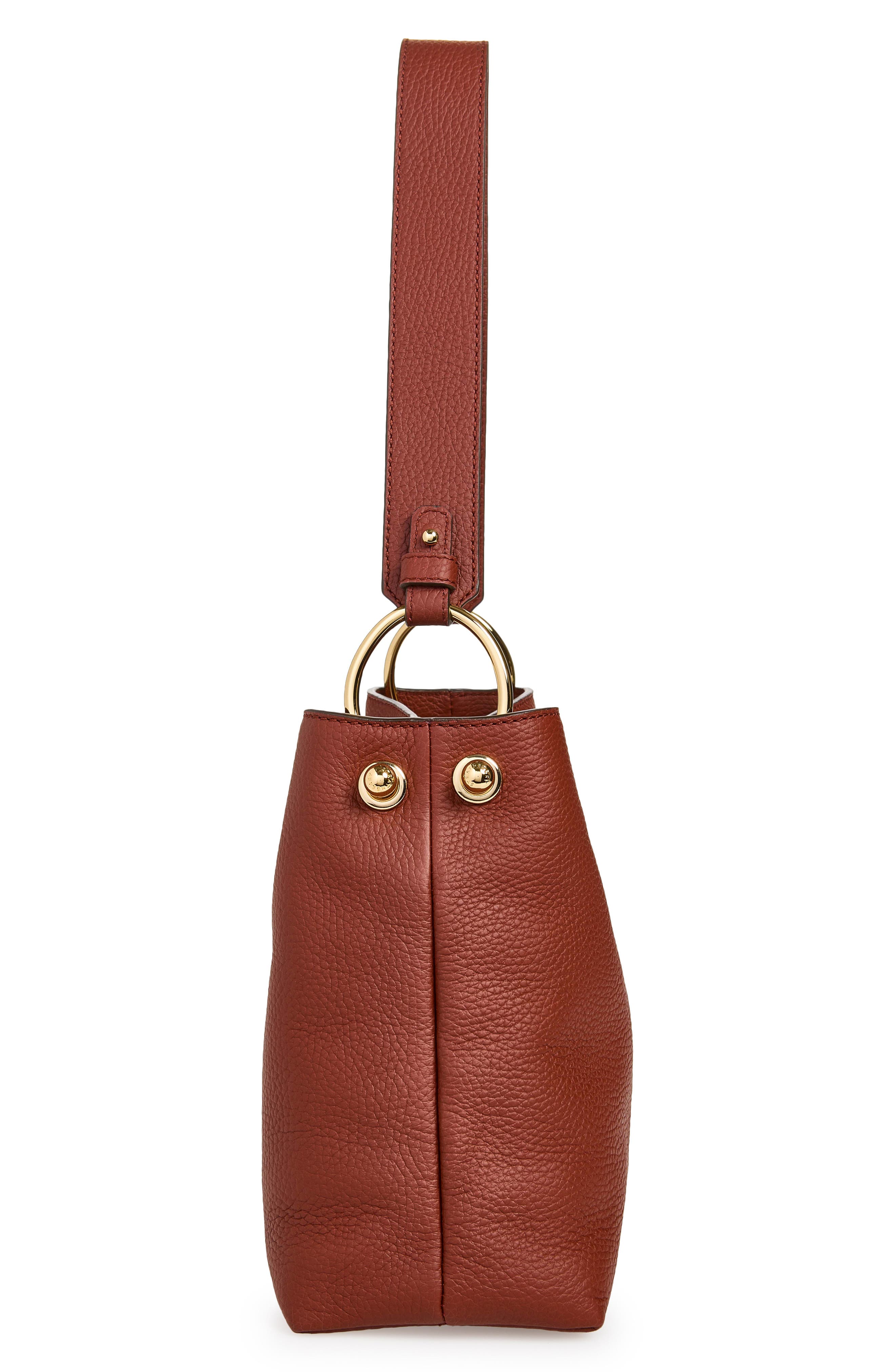 Lana Leather Hobo Bag, Alternate, color, WALNUT