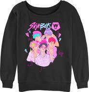 KPop Demon Hunters Junior's Saja Boys' Hearts and Kisses Sweatshirt