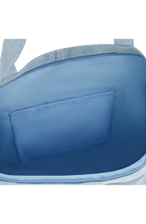 Uspa Accessories Multipocket Denim Tote Bag In Light Blue