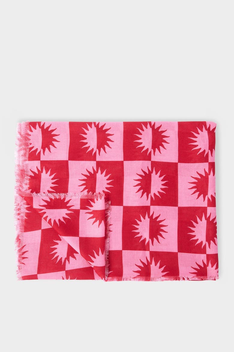 Printed Scarf Le Soleil Print, Main, color, PINK