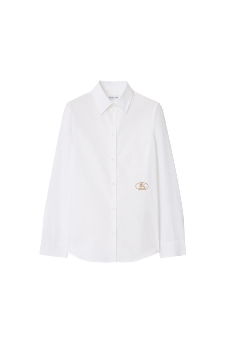 Burberry Slim Fit Cotton Poplin Shirt, Alternate, color, White