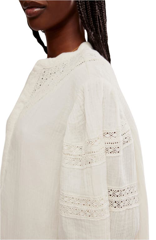 Free People Sachi Long Sleeve Ruffle Minidress In Ivory