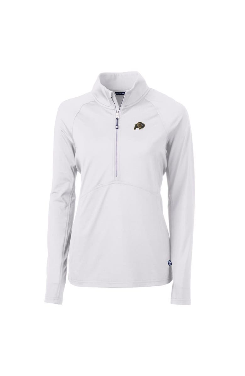 Cutter & Buck Women's Cutter & Buck White Colorado Buffaloes Adapt Eco Knit Half-Zip Pullover Jacket, Main, color, White