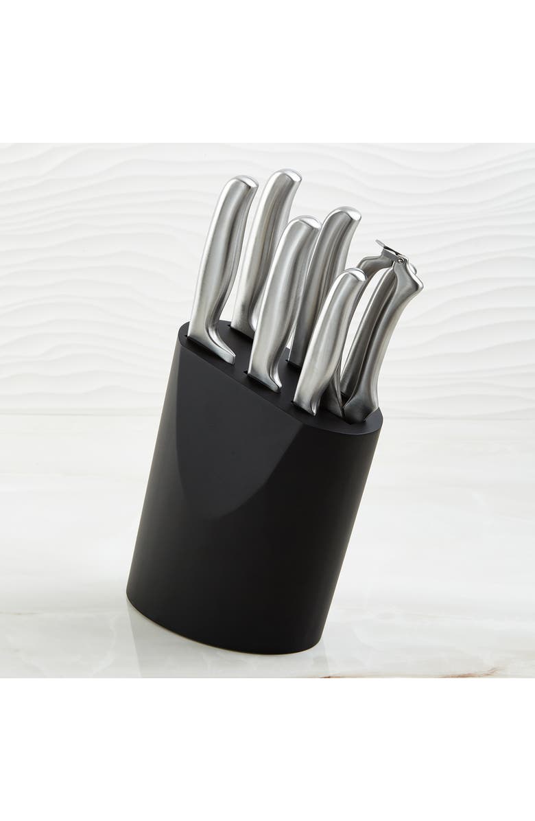 BergHOFF Dina Frame 8-Piece Knife Block, Main, color, Black/ Silver