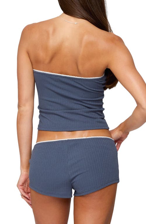 Edikted Isela Contrast Pointelle Tube Top