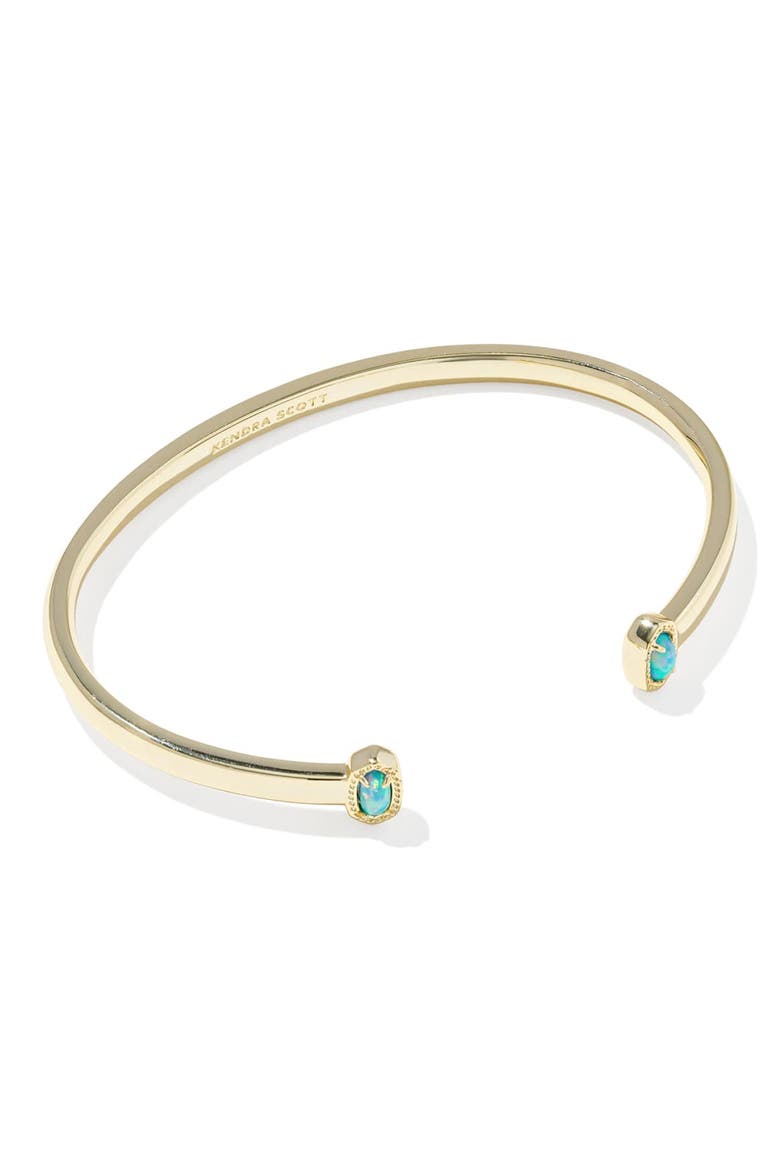 Mini Elton Lab Created Opal Cuff Bracelet, Alternate, color, GOLD BLUE LAB GROWN OPAL
