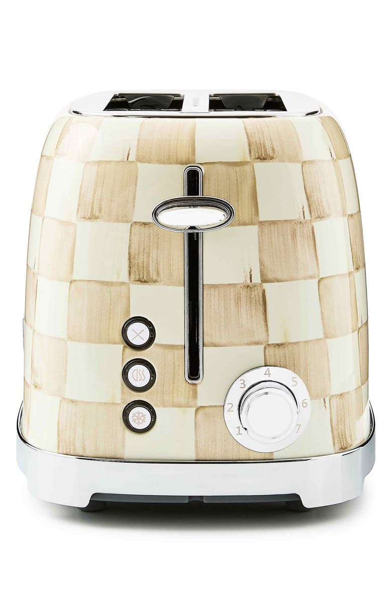 MACKENZIE CHILDS Mocha Check 2-Slice Toaster, Alternate, color, Mocha