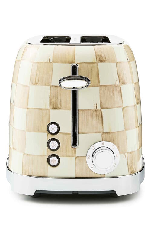 Mackenzie-childs Mackenzie Childs Mocha Check 2-slice Toaster In Brown