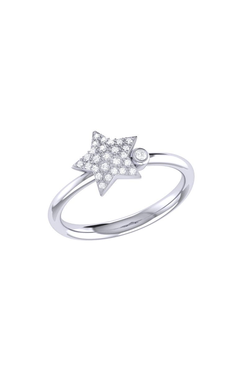 LuvMyJewelry Dreamer Dazzle Star Bezel Diamond Ring - 0.14ct., Main, color, Silver