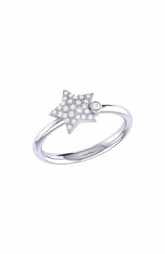 LuvMyJewelry Dreamer Dazzle Star Bezel Diamond Ring - 0.14ct.