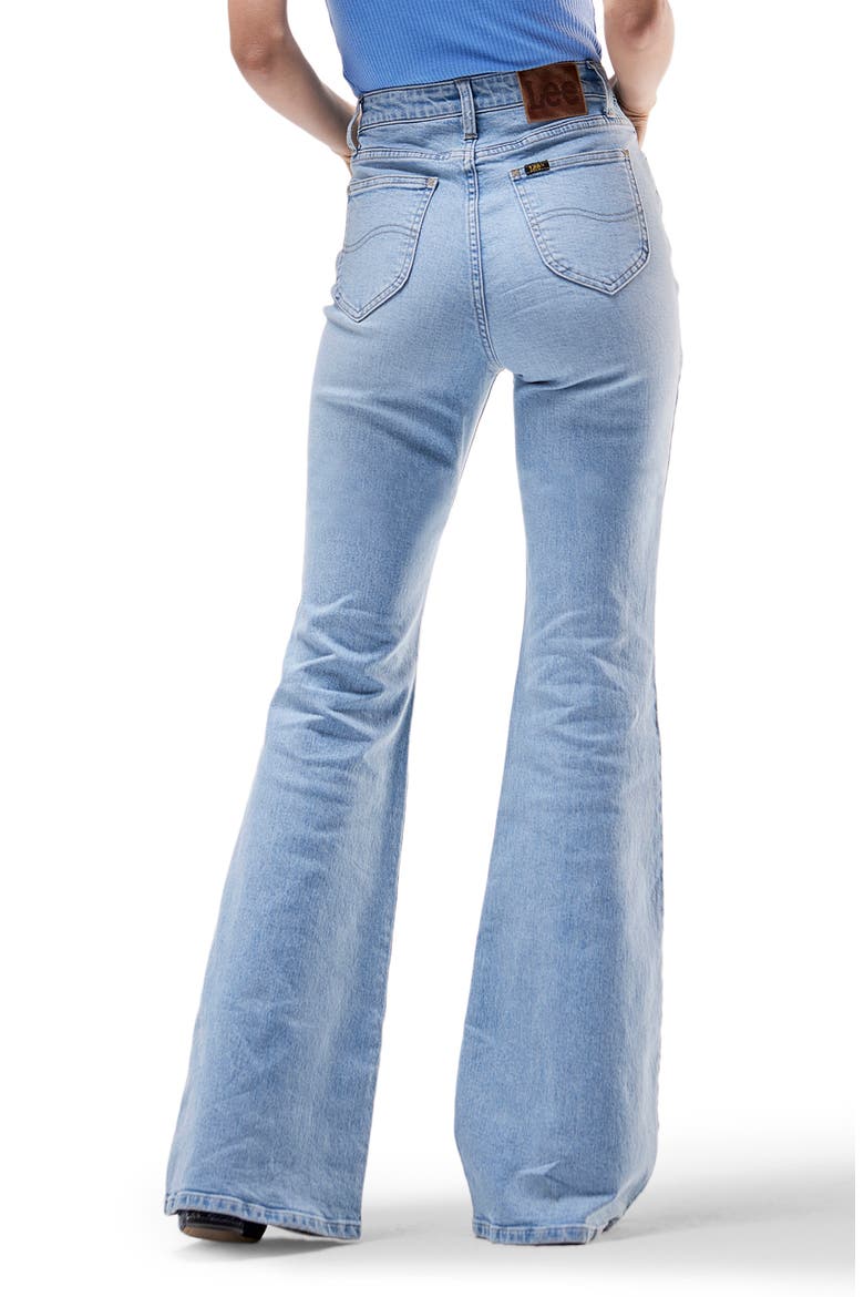 High Waist Flare Jeans, Alternate, color, LAUNDERED LIGHT