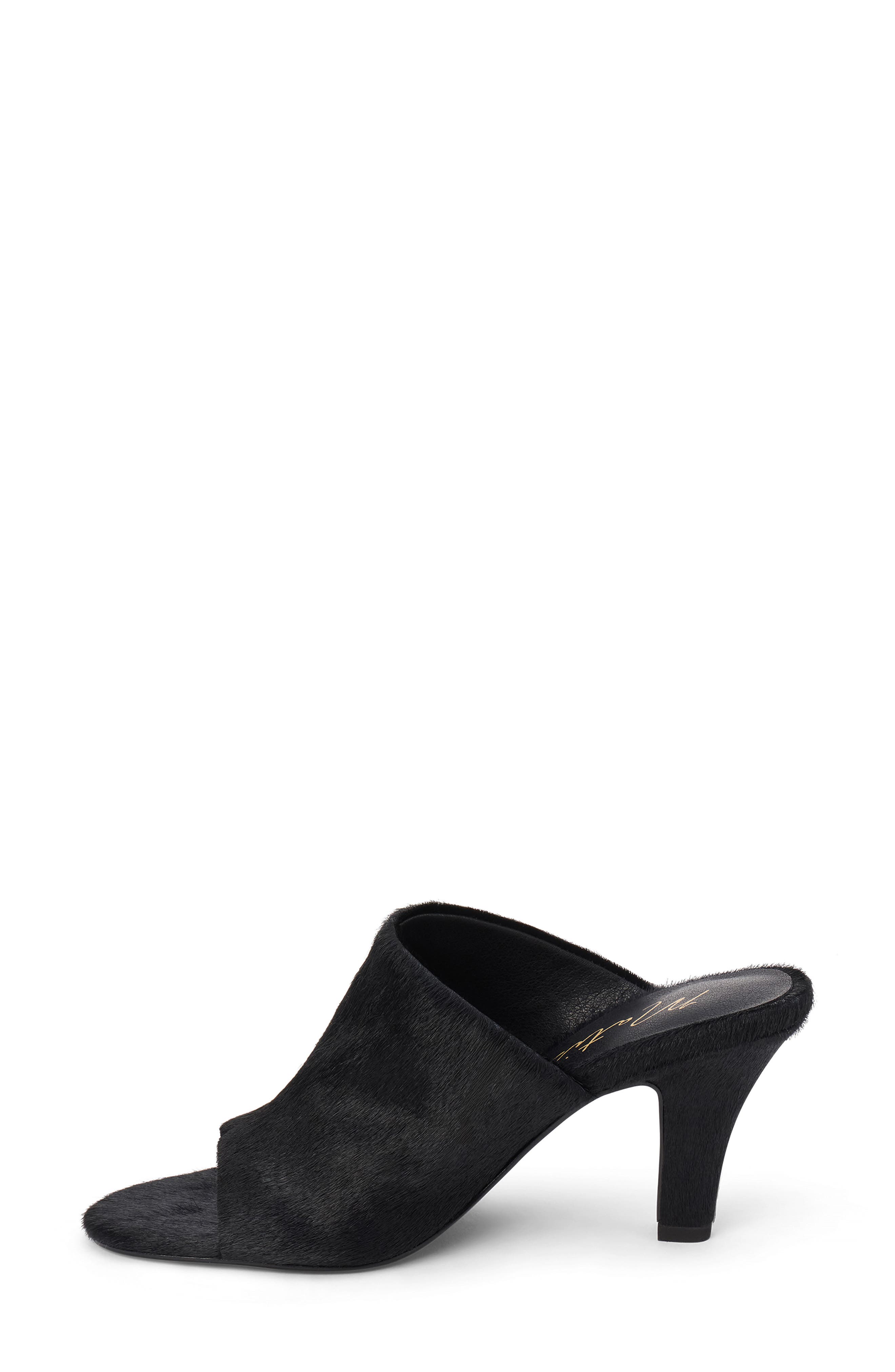 Dante Genuine Calf Hair Slide Sandal, Alternate, color, BLACK