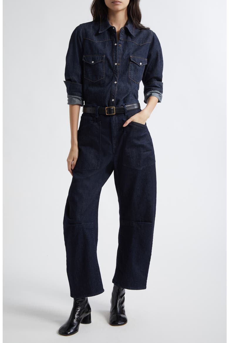 Shon Barrel Jeans, Alternate, color, INDIGO RINSE