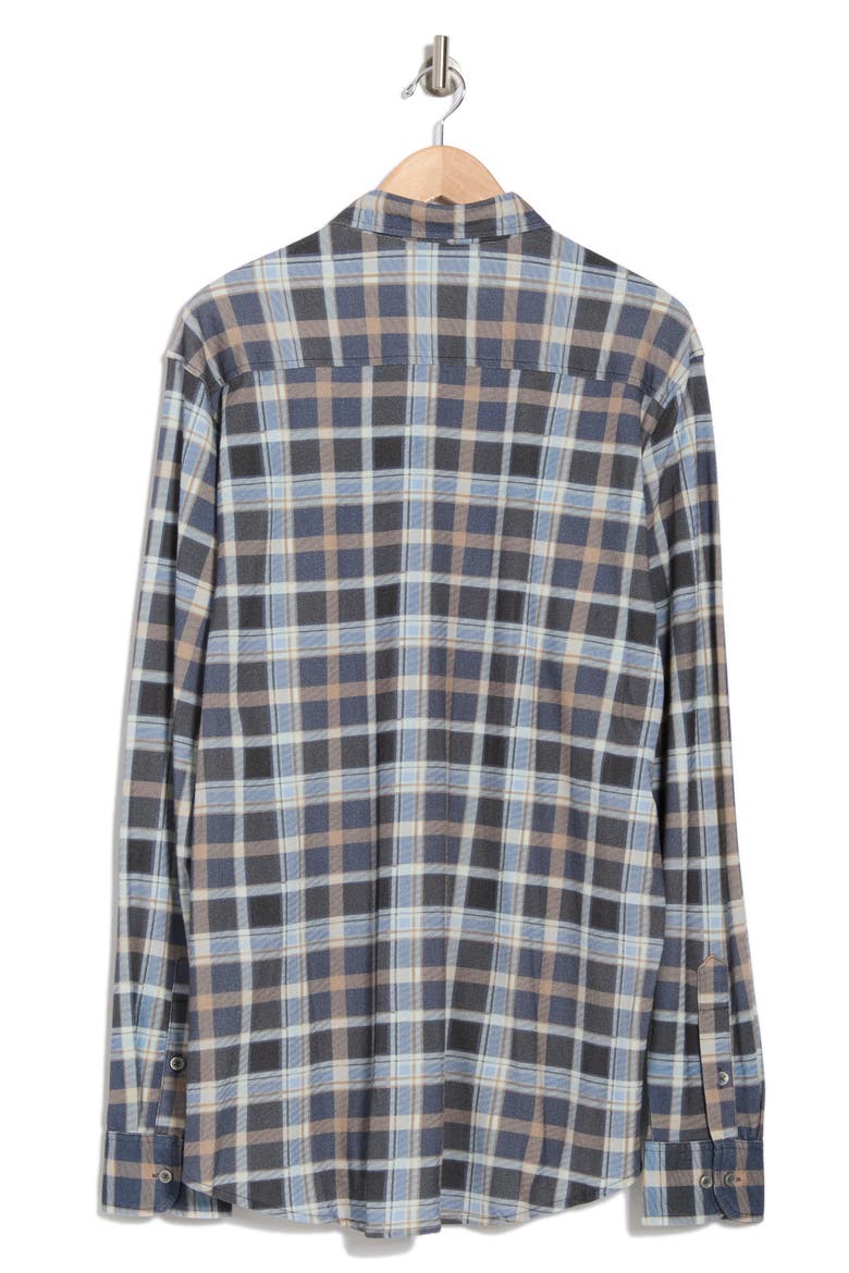 Plaid Long Sleeve Knit Shirt, Alternate, color, BLUE