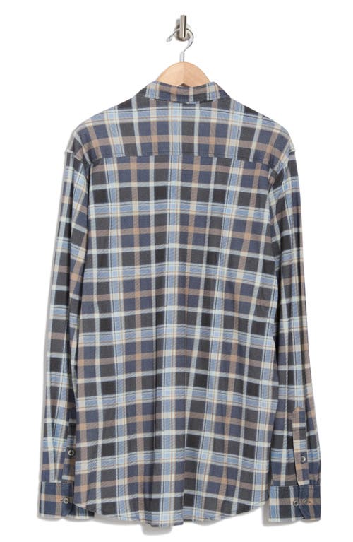 Coastaoro Plaid Long Sleeve Knit Shirt In Blue