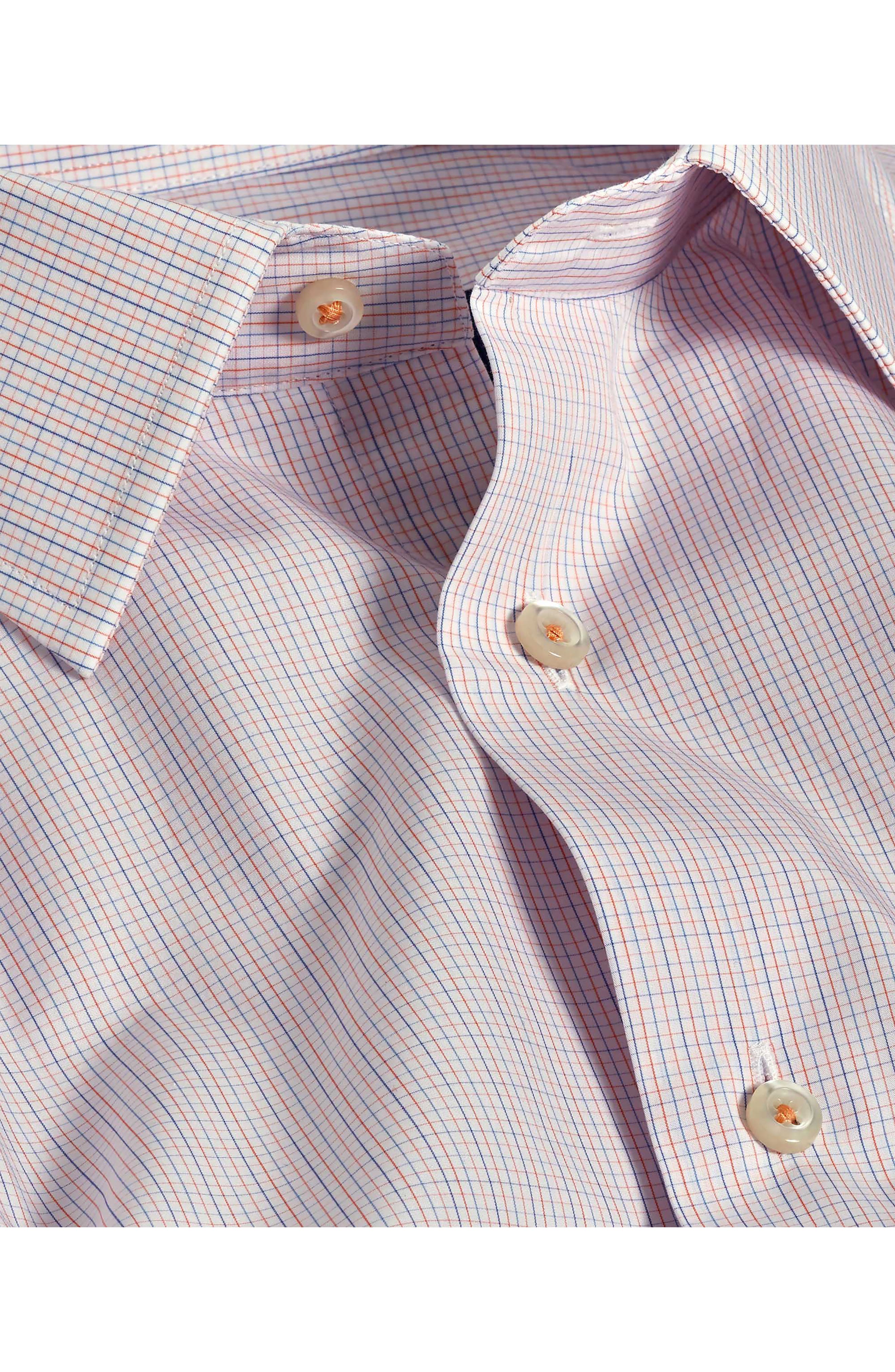Trim Fit Check Cotton Dress Shirt - image 2