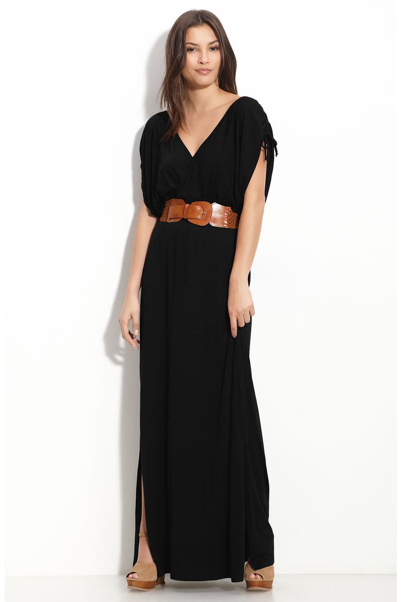'Vanessa' Belted Maxi Dress, Main, color, BLACK
