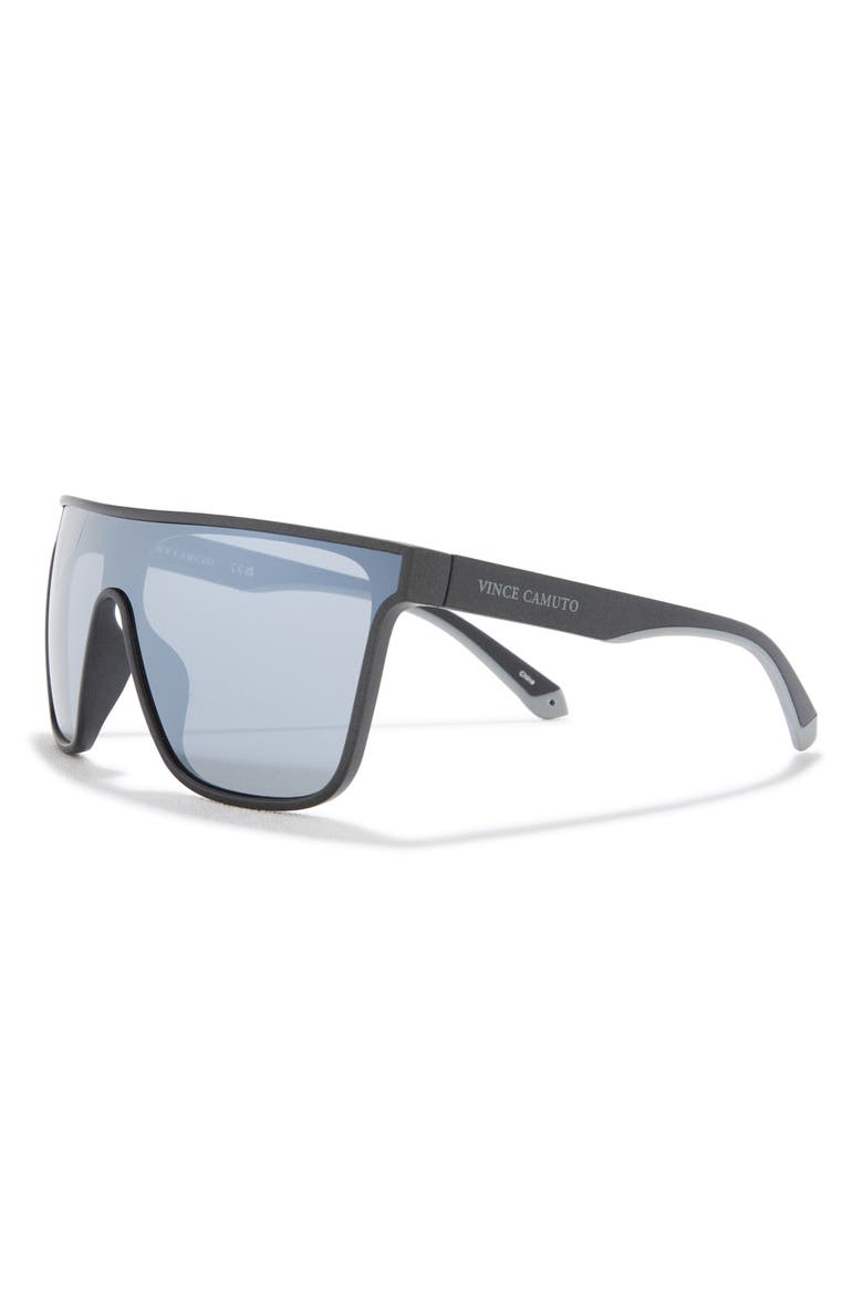 140mm Mirrored Flat Top Sunglasses, Alternate, color, MATTE GREY/ GREY