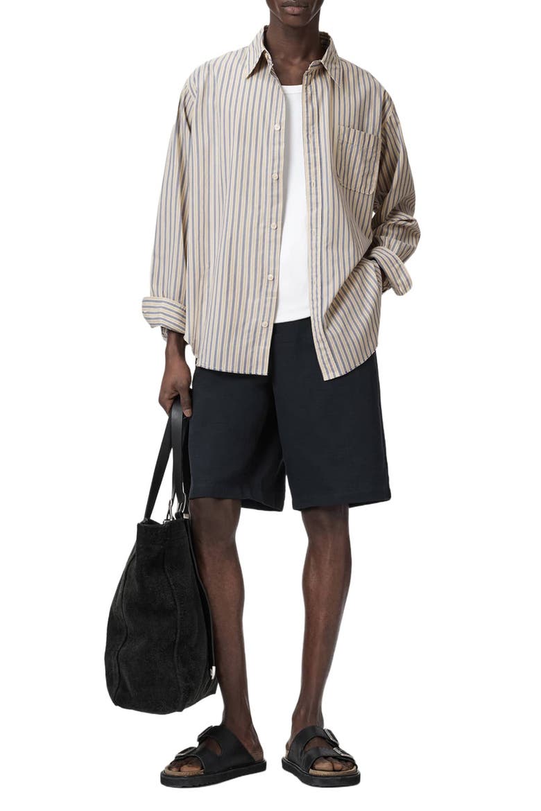 Roma Stripe Button Front Shirt, Alternate, color, SHERBERT YELLOW