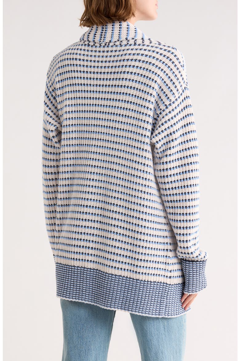 Stripe Open Front Cardigan, Alternate, color, NAVY BLUE/ MOONSTONE GREY