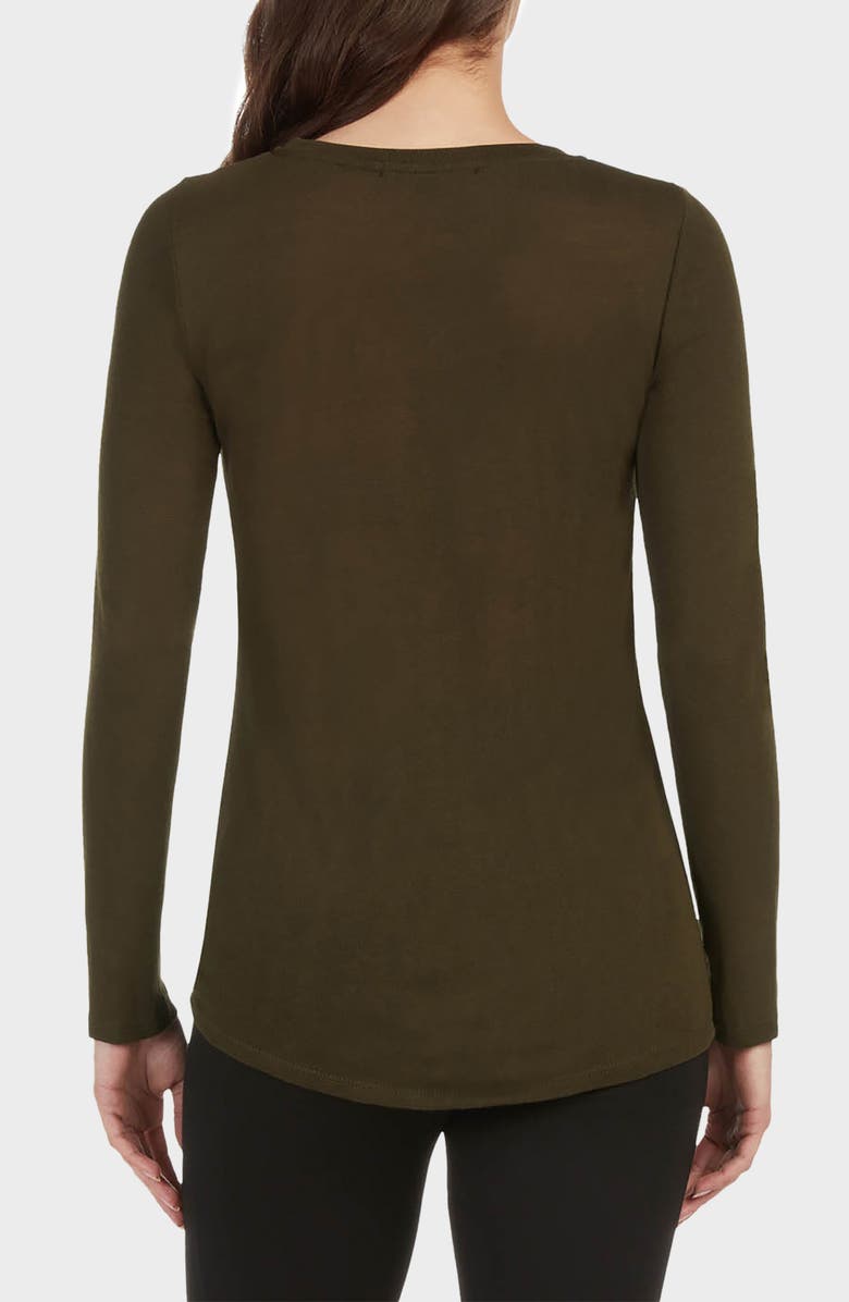 matty m. Ada Front Twist Long Sleeve Top, Alternate, color, Moss