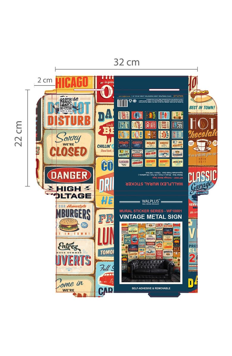 WALPLUS Multi Wall Sticker Decal Signs, Alternate, color, Multi